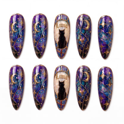 Galaxy Cat - Personalized Press-On Nails