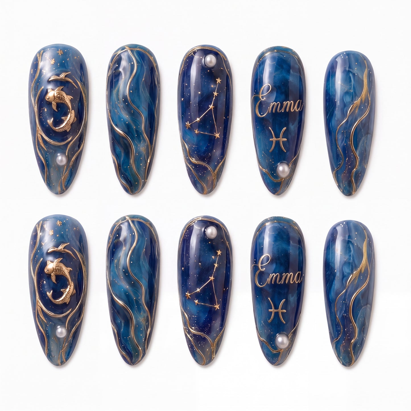 Galaxy Pisces - Personalized Press-On Nails
