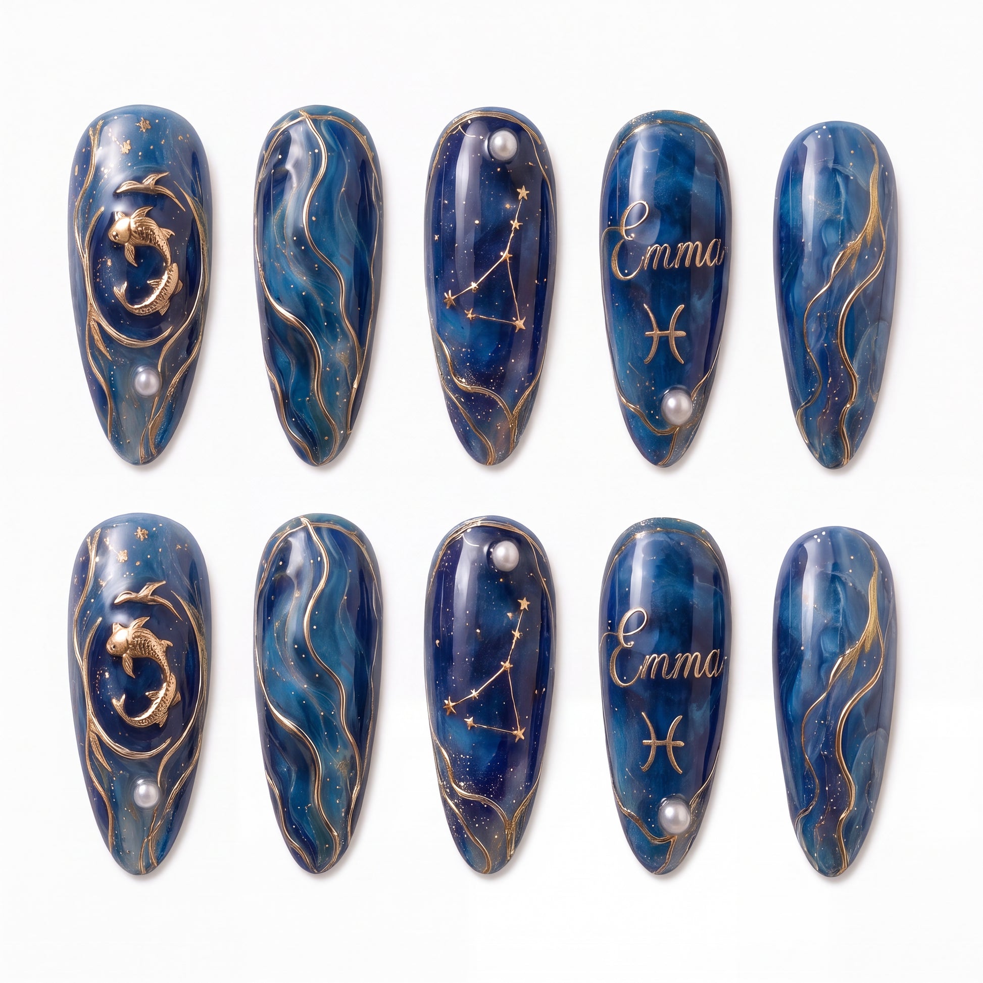 Galaxy Pisces - Personalized Press-On Nails