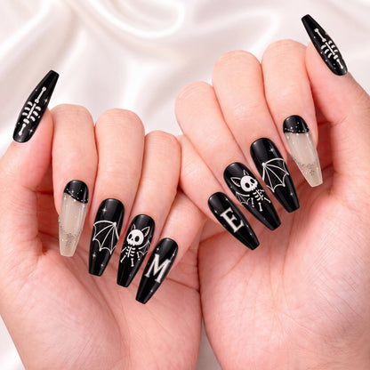 Skeleton Bat Bestie - Personalized Press-On Nails