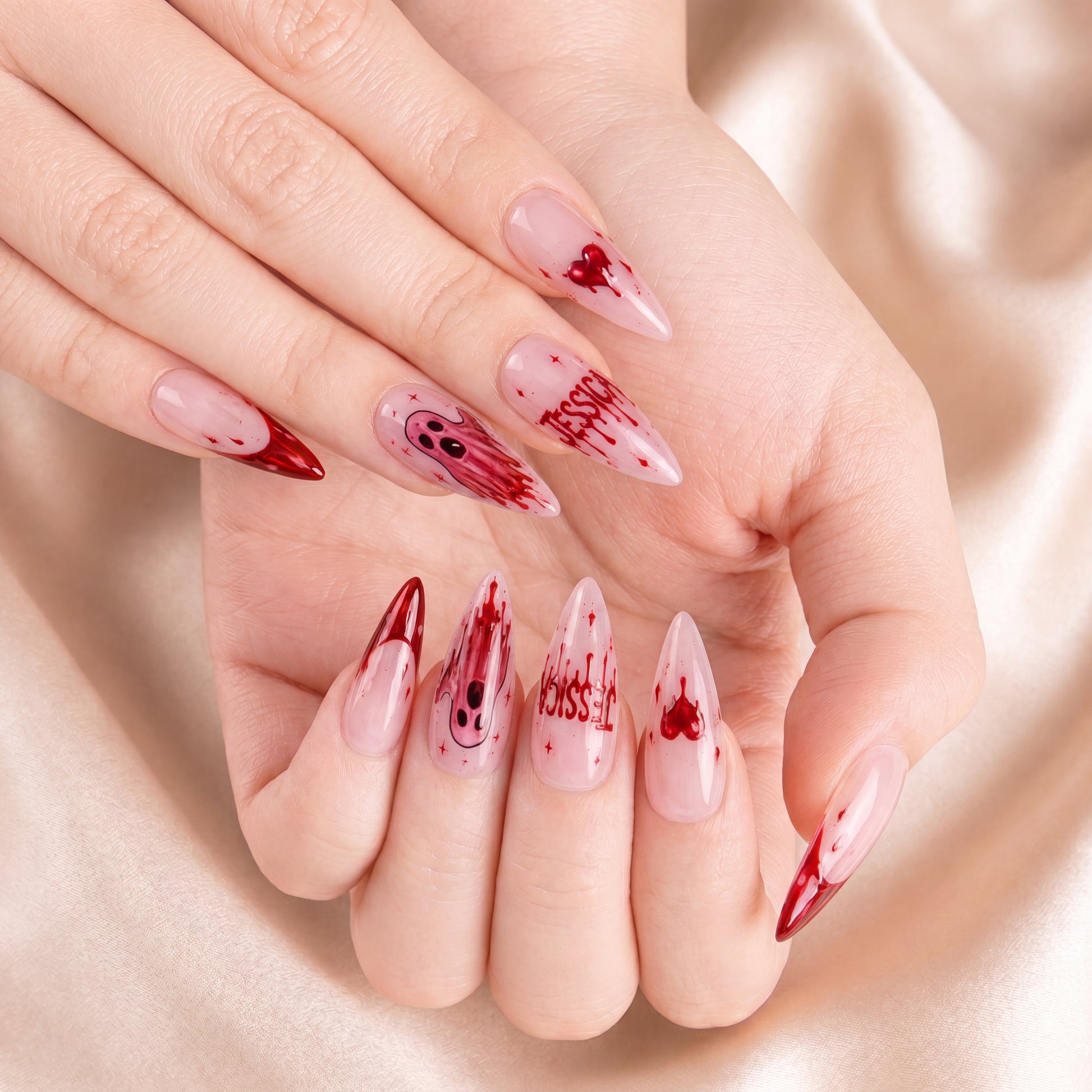 Bleeding Hearts - Personalized Press-On Nails