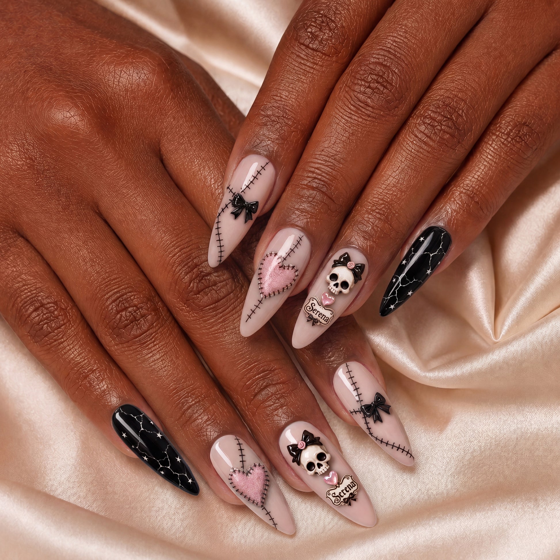 Stitched in Starlight - Personalized Press-On Nails