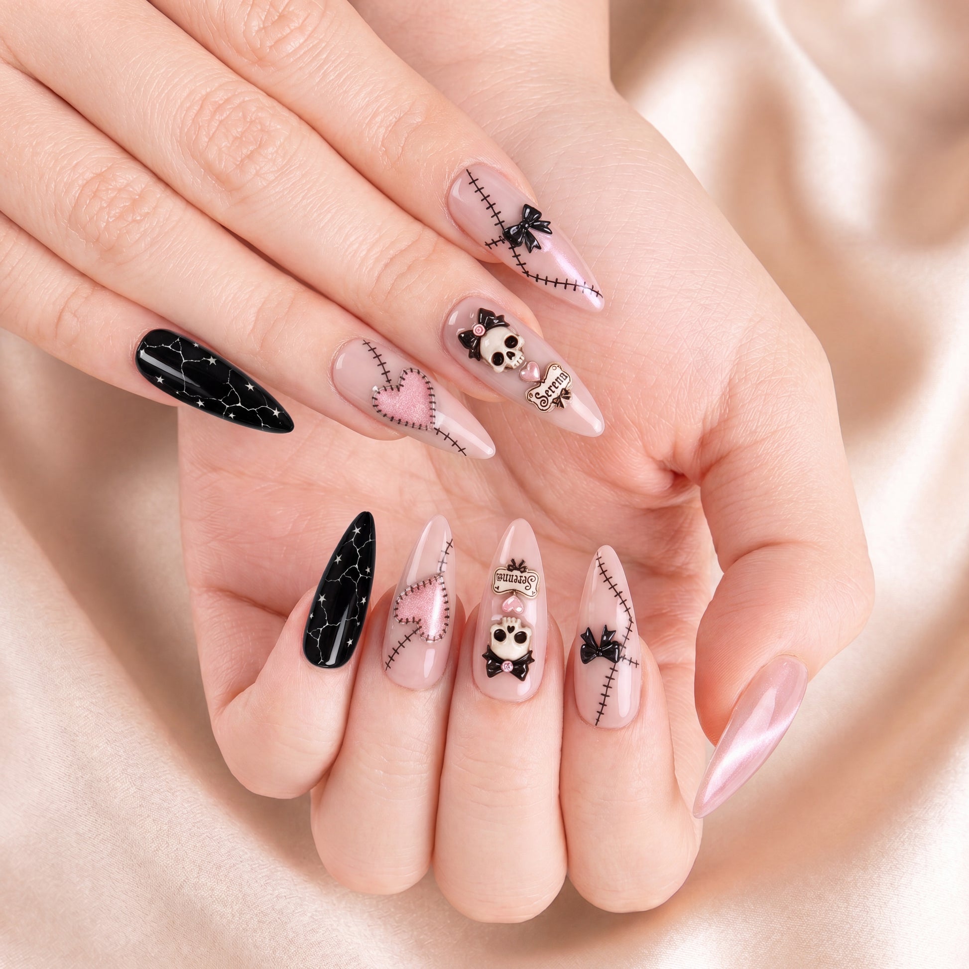 Stitched in Starlight - Personalized Press-On Nails