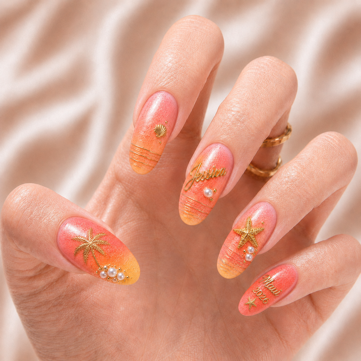 Sunset Glow - Personalized Press-On Nails