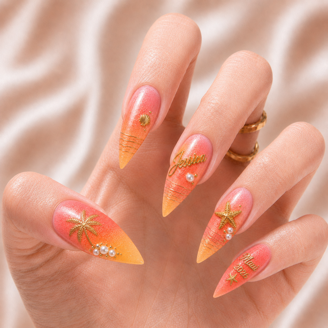 Sunset Glow - Personalized Press-On Nails