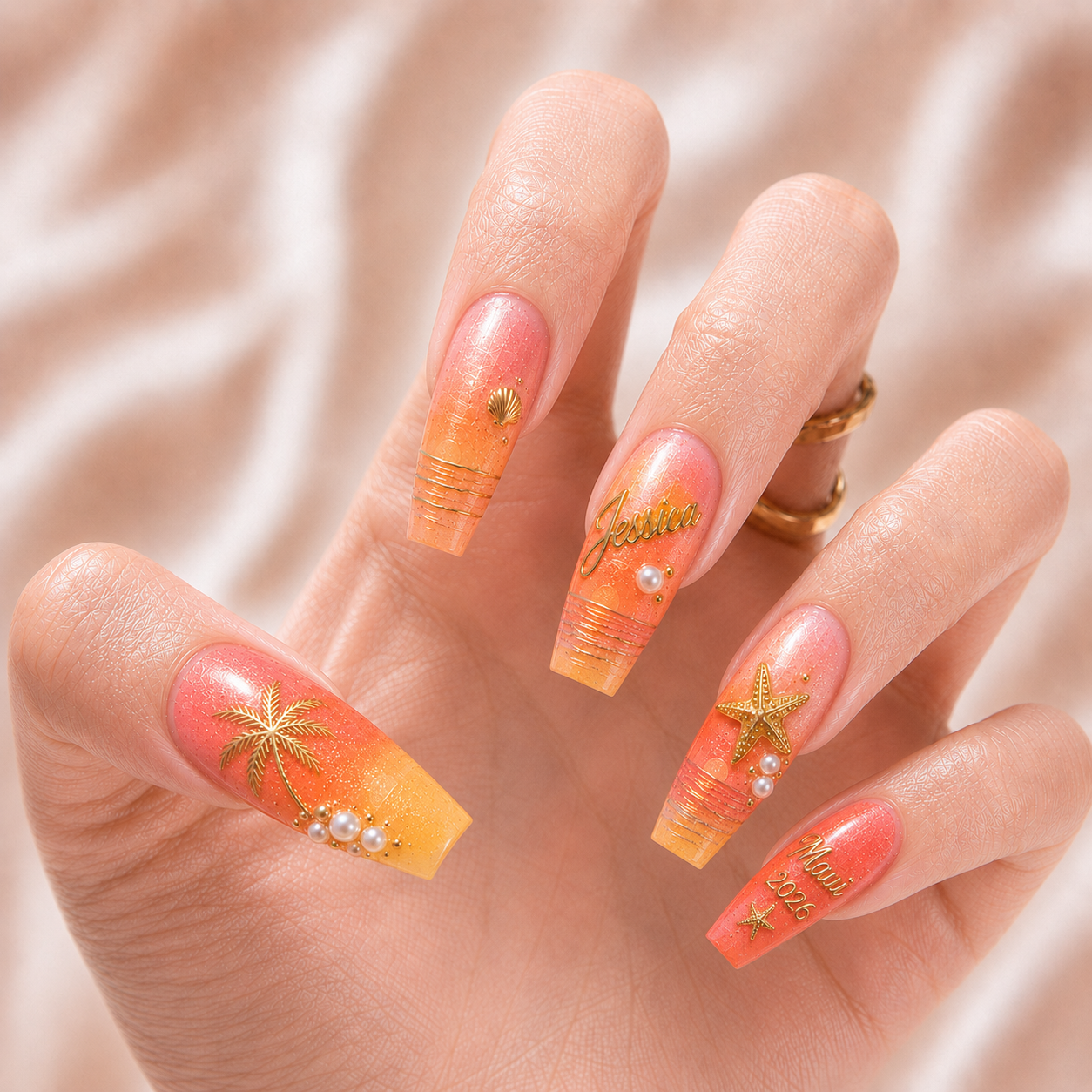 Sunset Glow - Personalized Press-On Nails
