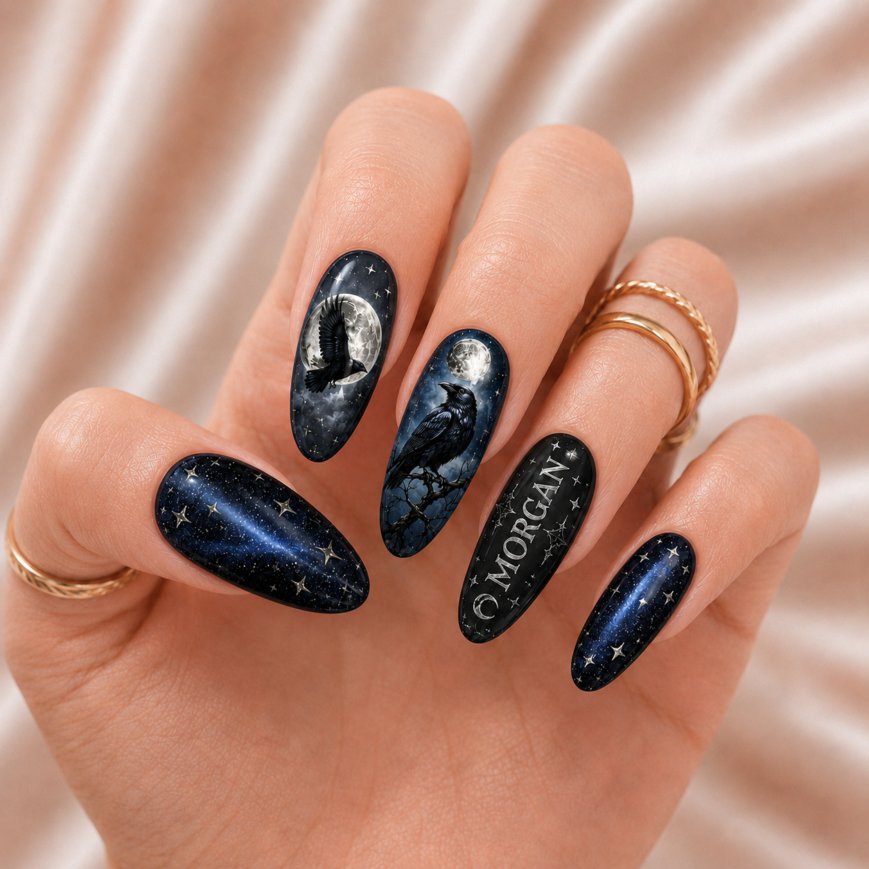 Raven Moon - Personalized Press-On Nails