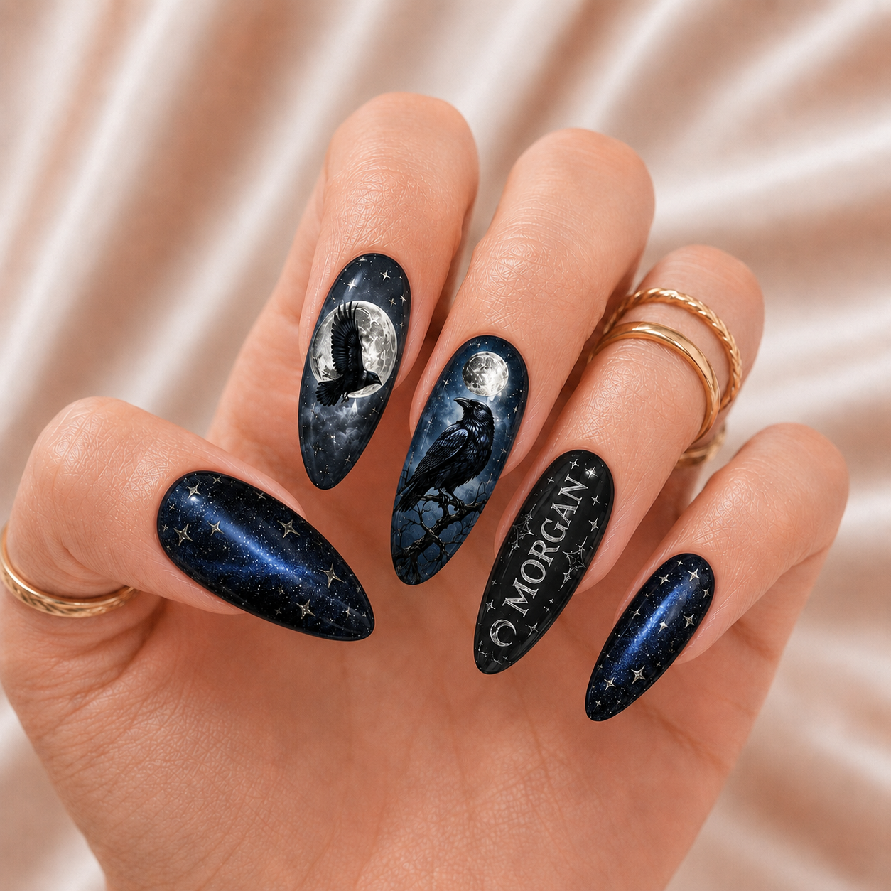Raven Moon - Personalized Press-On Nails