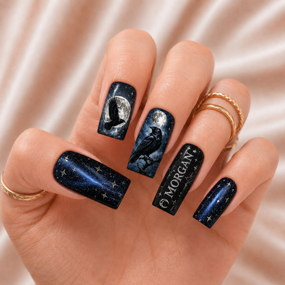 Raven Moon - Personalized Press-On Nails