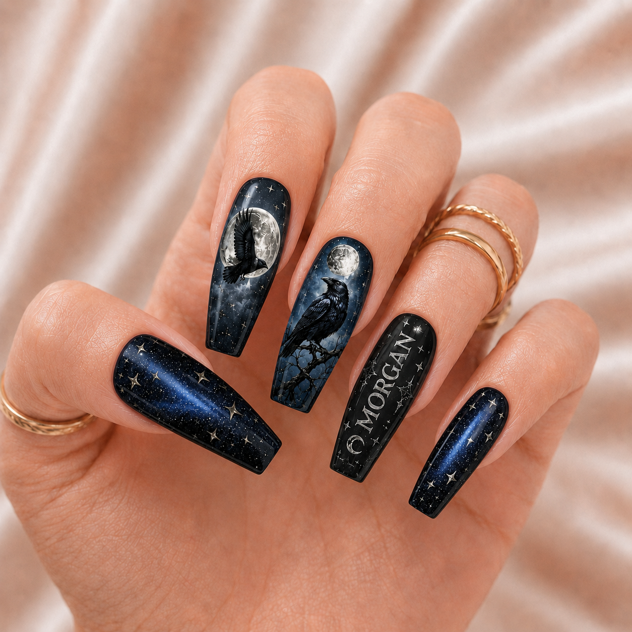 Raven Moon - Personalized Press-On Nails