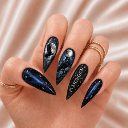 Raven Moon - Personalized Press-On Nails