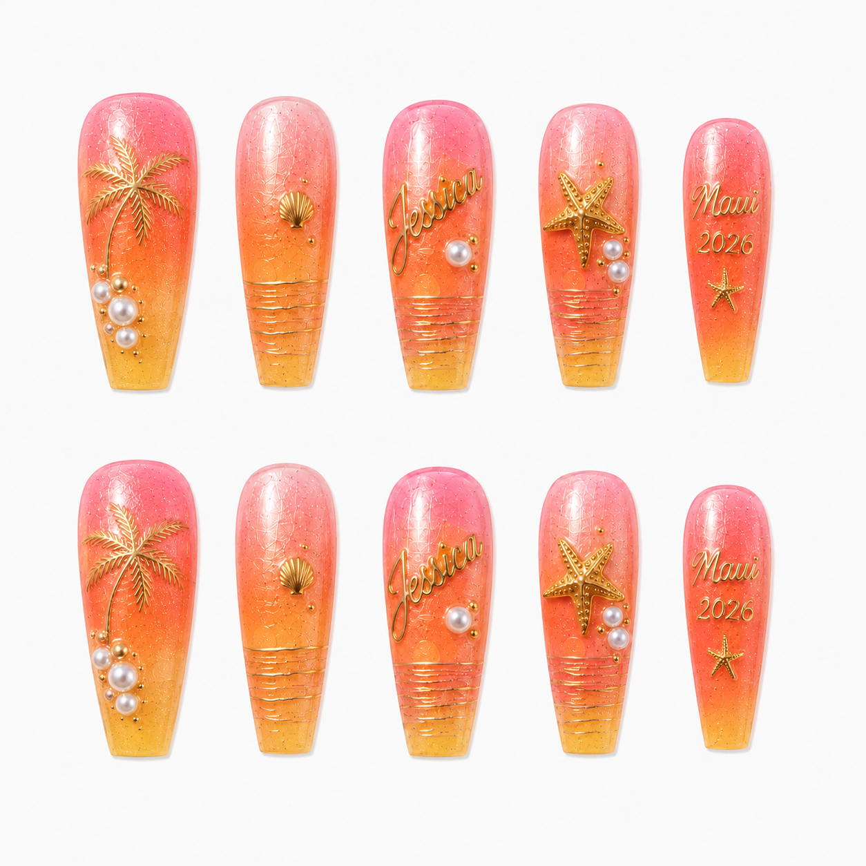 Sunset Glow - Personalized Press-On Nails