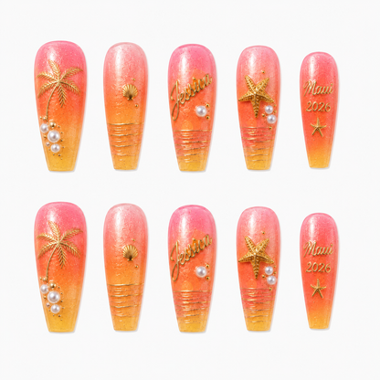 Sunset Glow - Personalized Press-On Nails