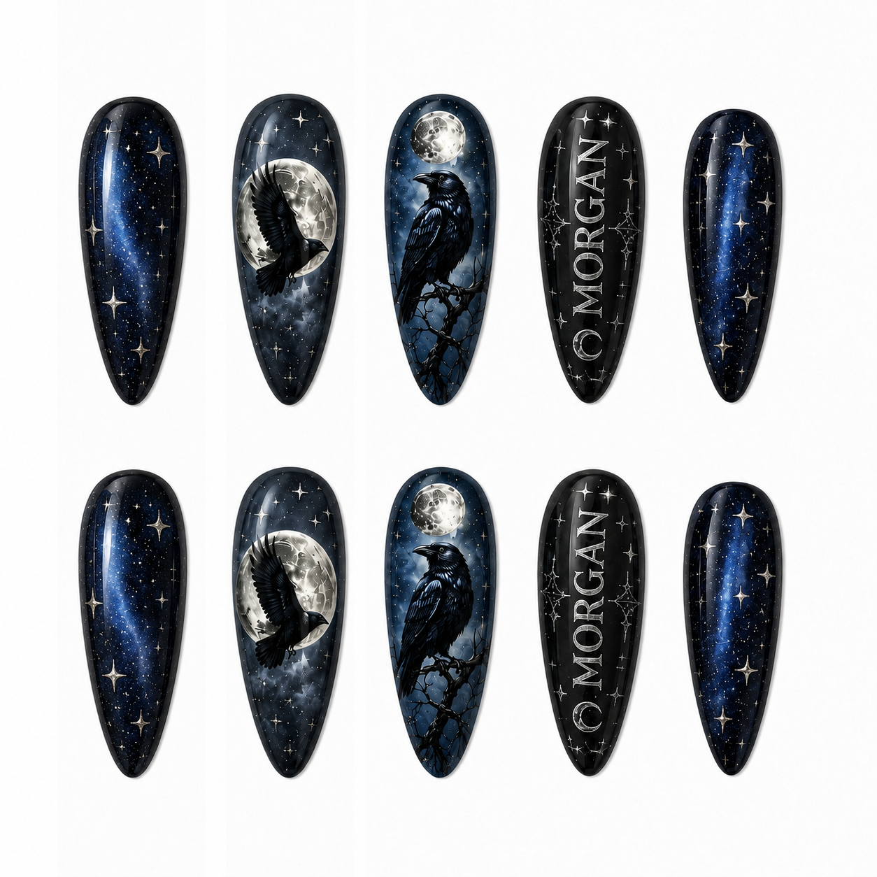 Raven Moon - Personalized Press-On Nails