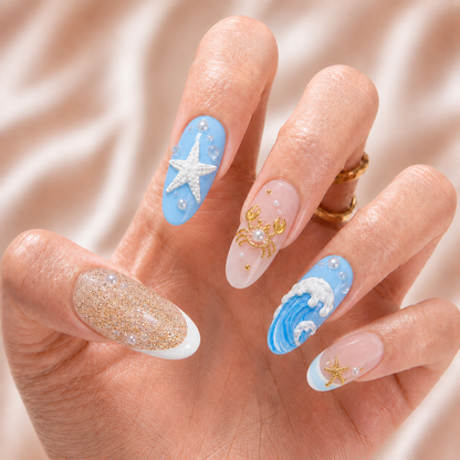 Beach Golden Crab - Press-On Nails