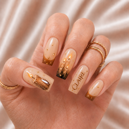Candlelight Glow - Personalized Press-On Nails