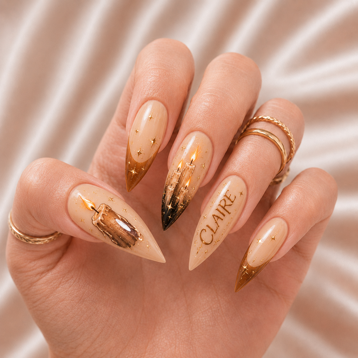 Candlelight Glow - Personalized Press-On Nails