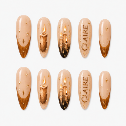 Candlelight Glow - Personalized Press-On Nails