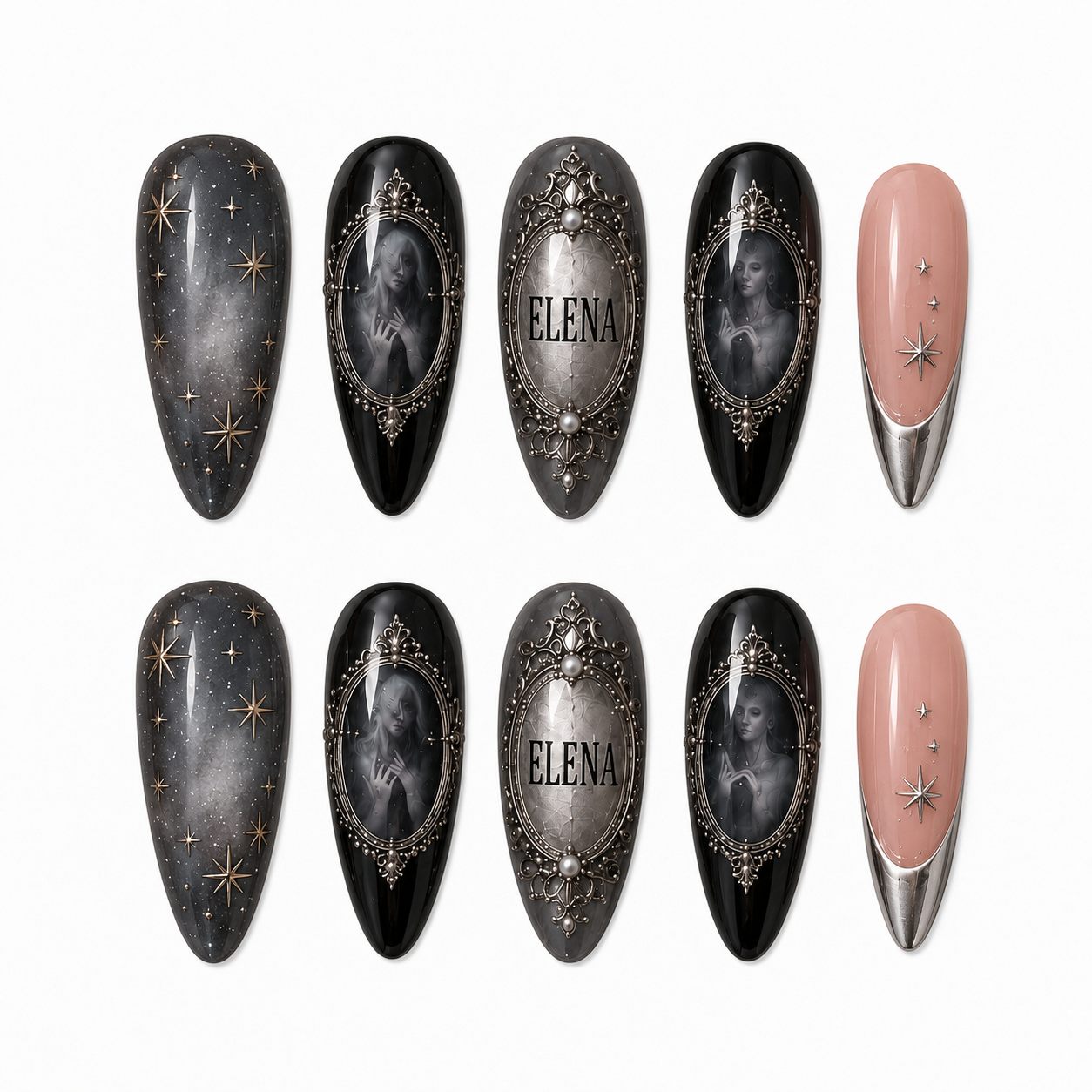 Gothic Cameo - Personalized Press-On Nails