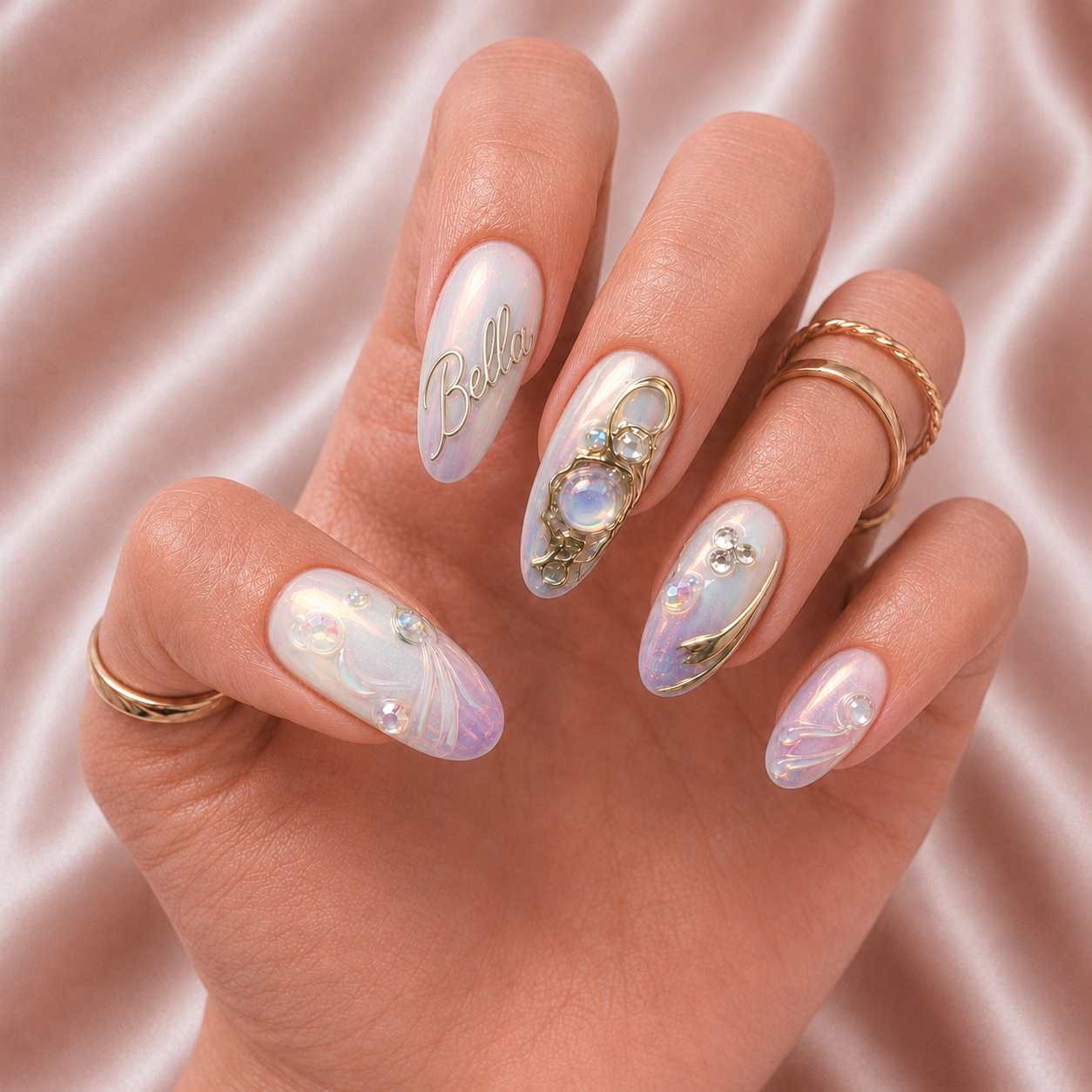 Opaline Moonlight - Personalized Press-On Nails