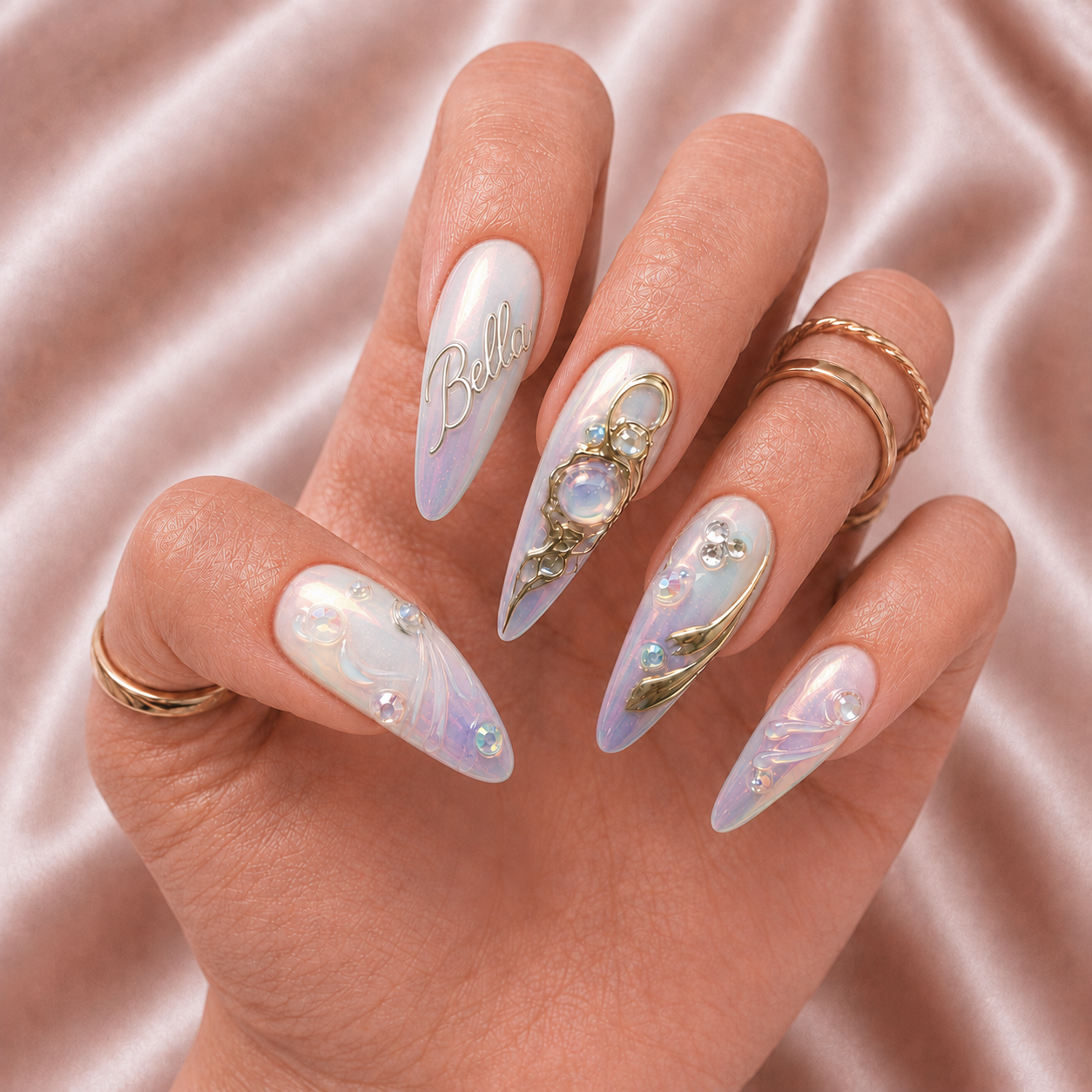 Opaline Moonlight - Personalized Press-On Nails
