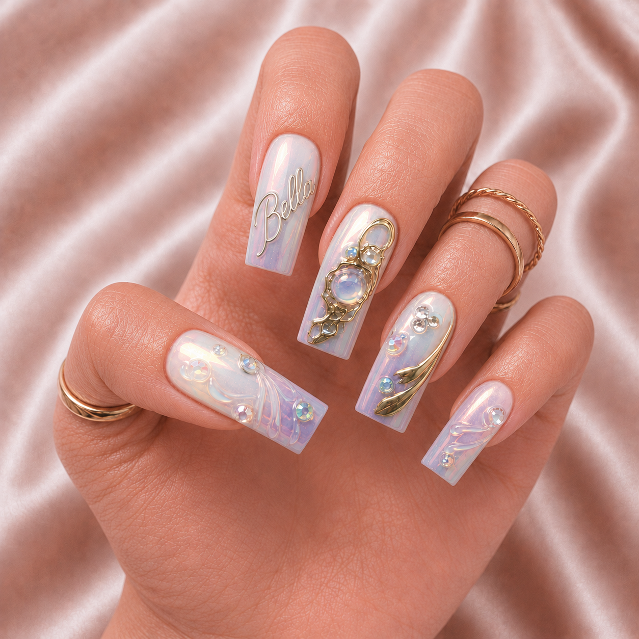 Opaline Moonlight - Personalized Press-On Nails