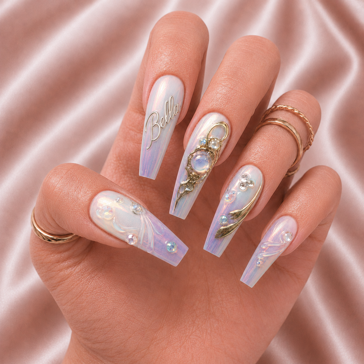 Opaline Moonlight - Personalized Press-On Nails