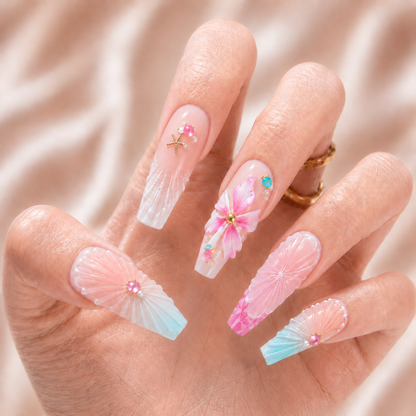 Ocean Pearl Blossom - Press-On Nails