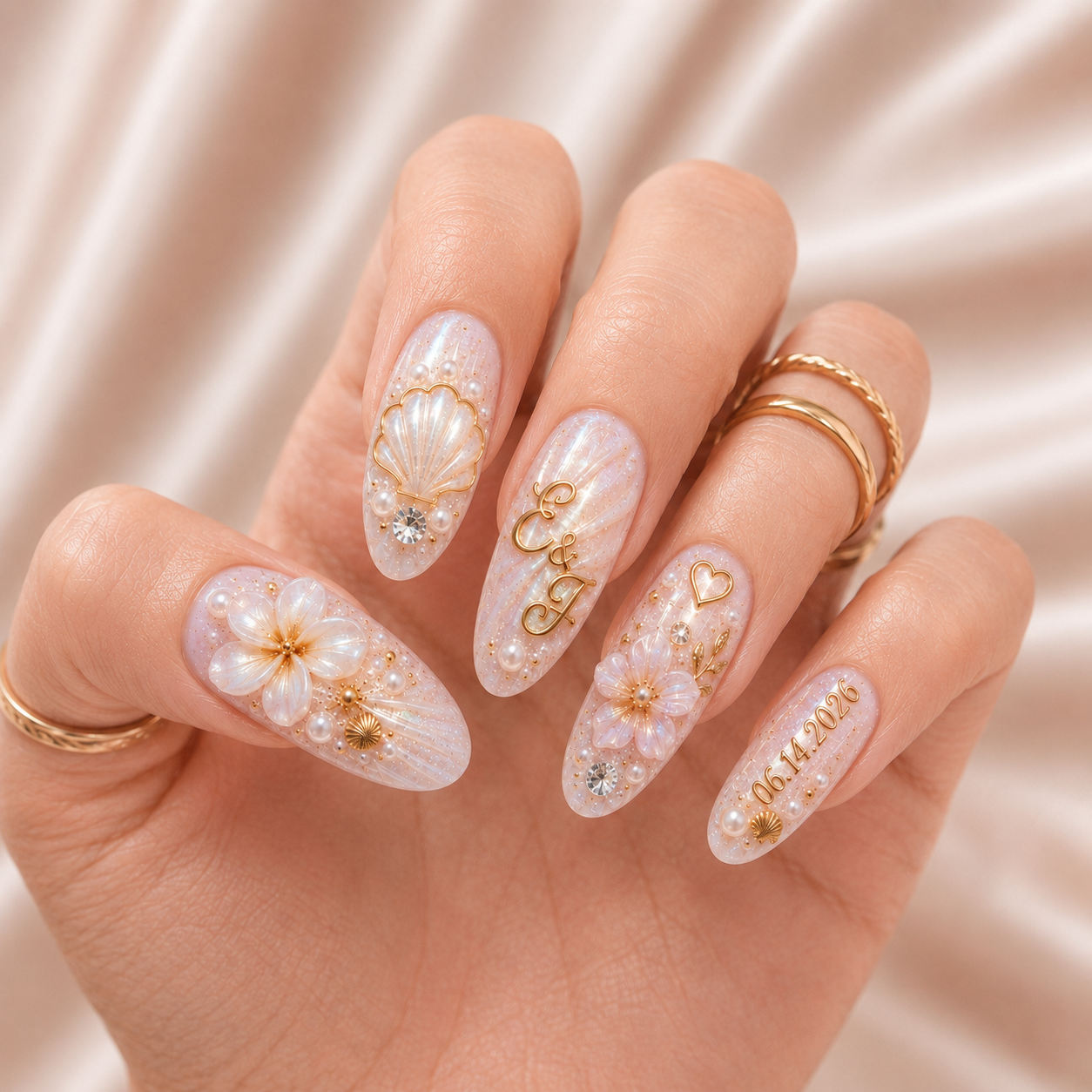 Seashell Promise - Personalized Press-On Nails