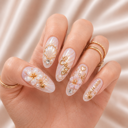 Seashell Promise - Personalized Press-On Nails