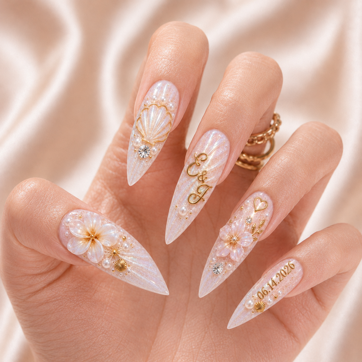 Seashell Promise - Personalized Press-On Nails