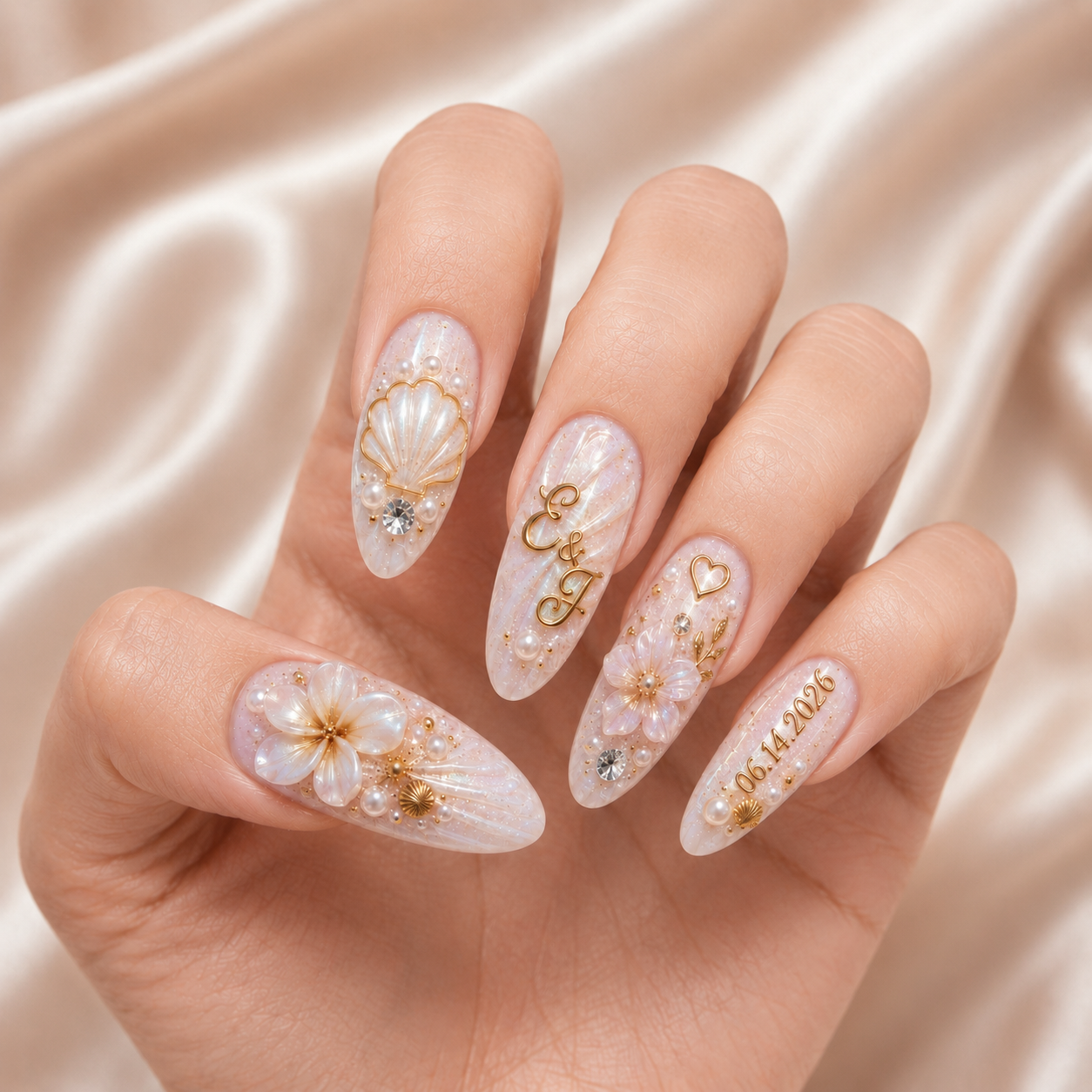 Seashell Promise - Personalized Press-On Nails