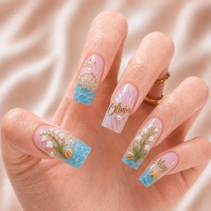 Ocean Pearl - Personalized Press-On Nails