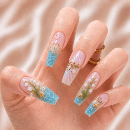 Ocean Pearl - Personalized Press-On Nails