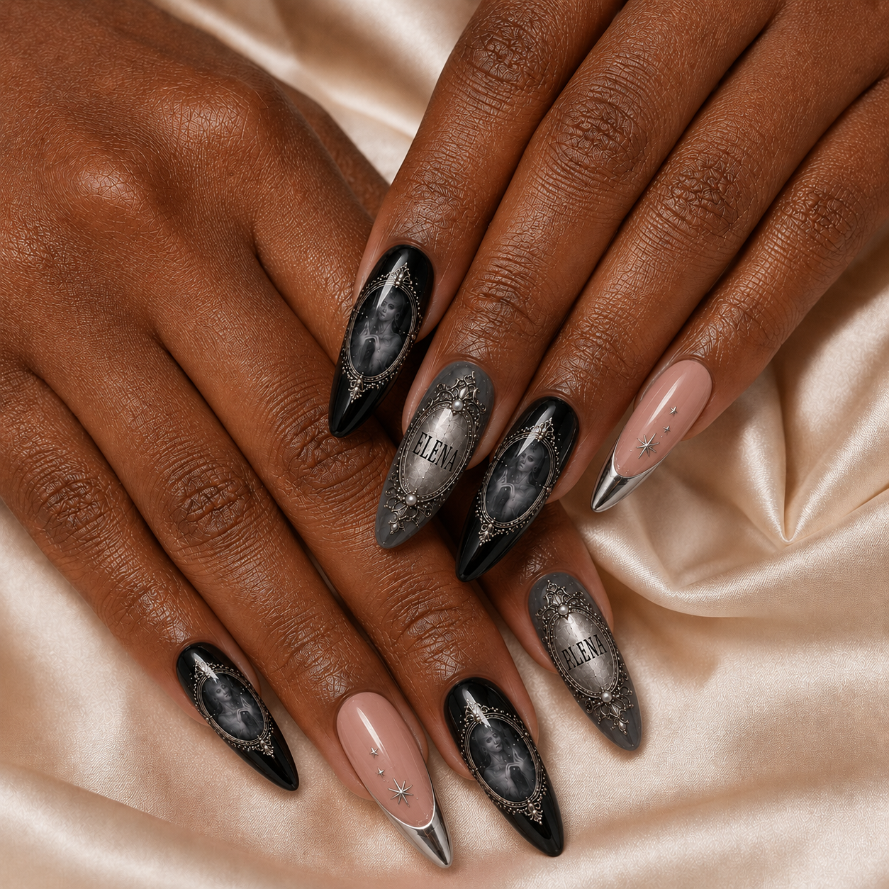 Gothic Cameo - Personalized Press-On Nails