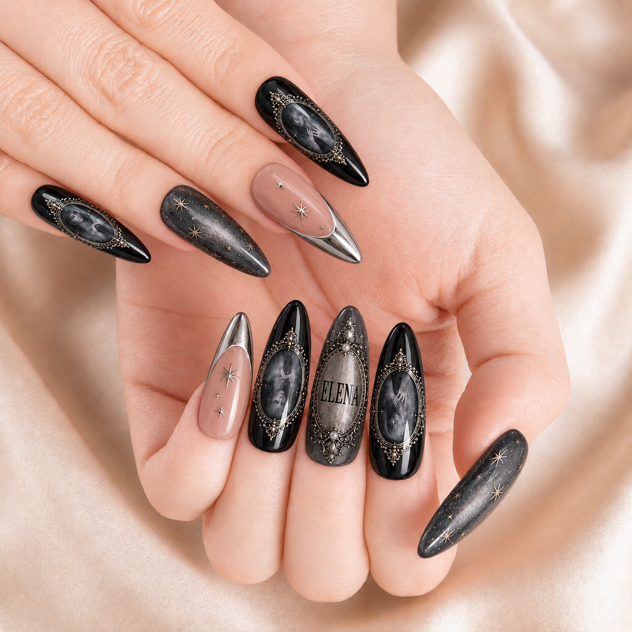 Gothic Cameo - Personalized Press-On Nails