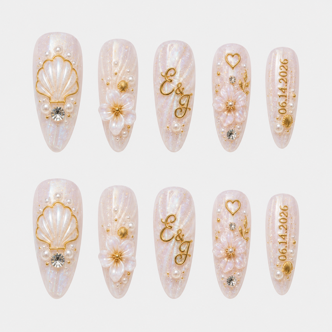 Seashell Promise - Personalized Press-On Nails