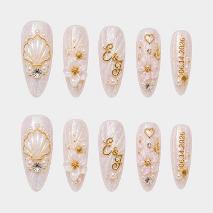 Seashell Promise - Personalized Press-On Nails