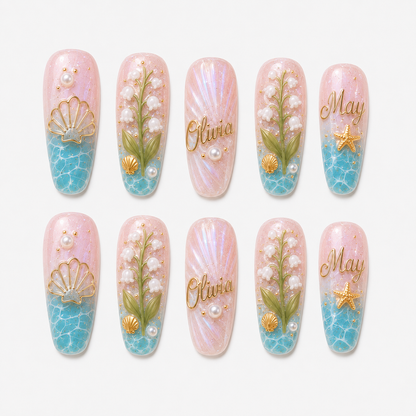 Ocean Pearl - Personalized Press-On Nails