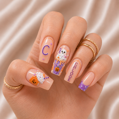 Ghost Milkshake - Personalized Press-On Nails