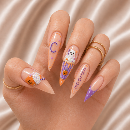 Ghost Milkshake - Personalized Press-On Nails
