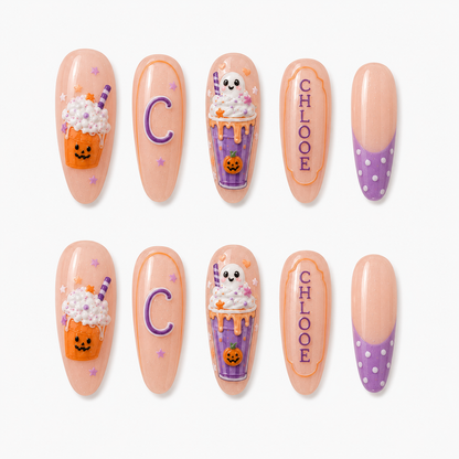 Ghost Milkshake - Personalized Press-On Nails