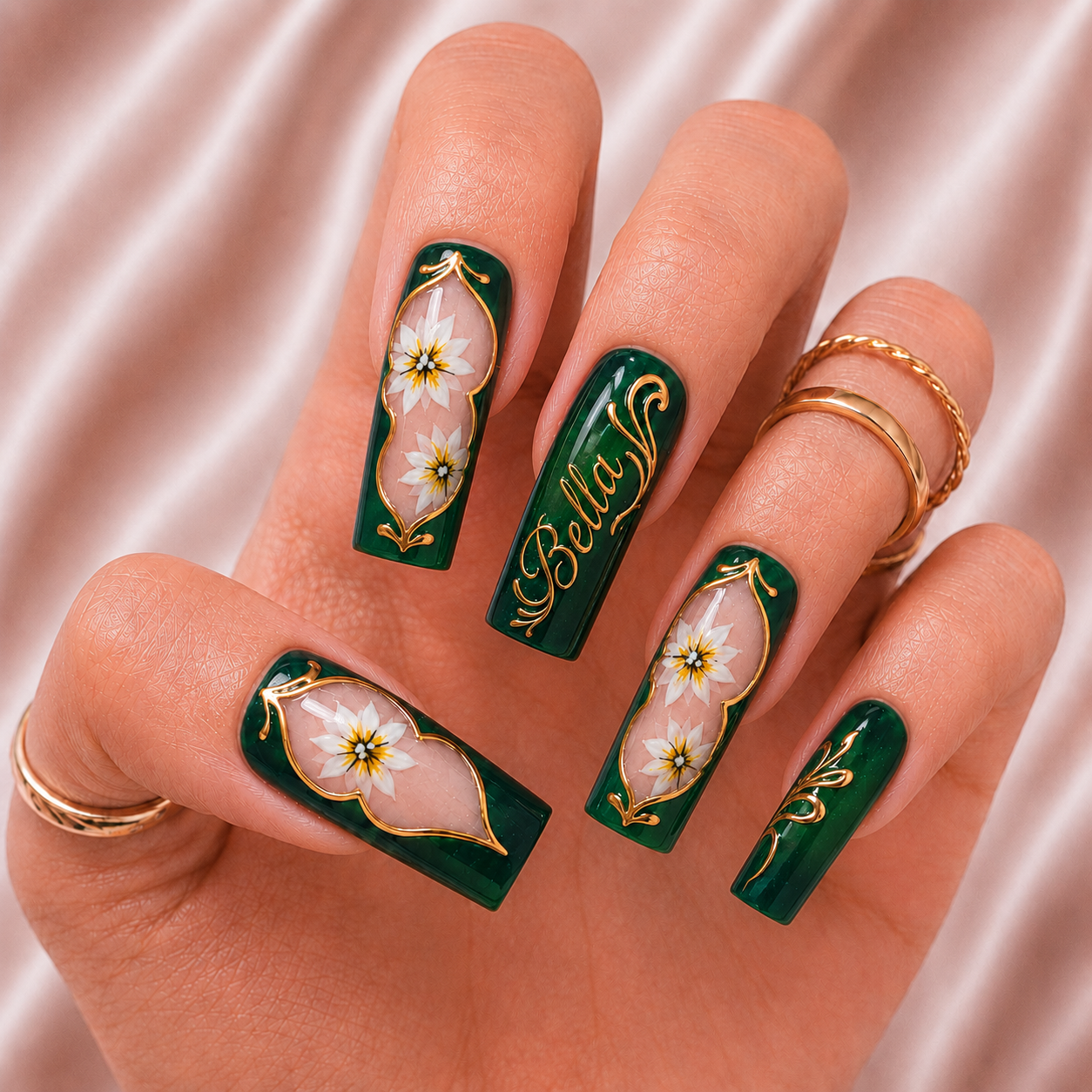 Emerald Garden - Personalized Press-On Nails