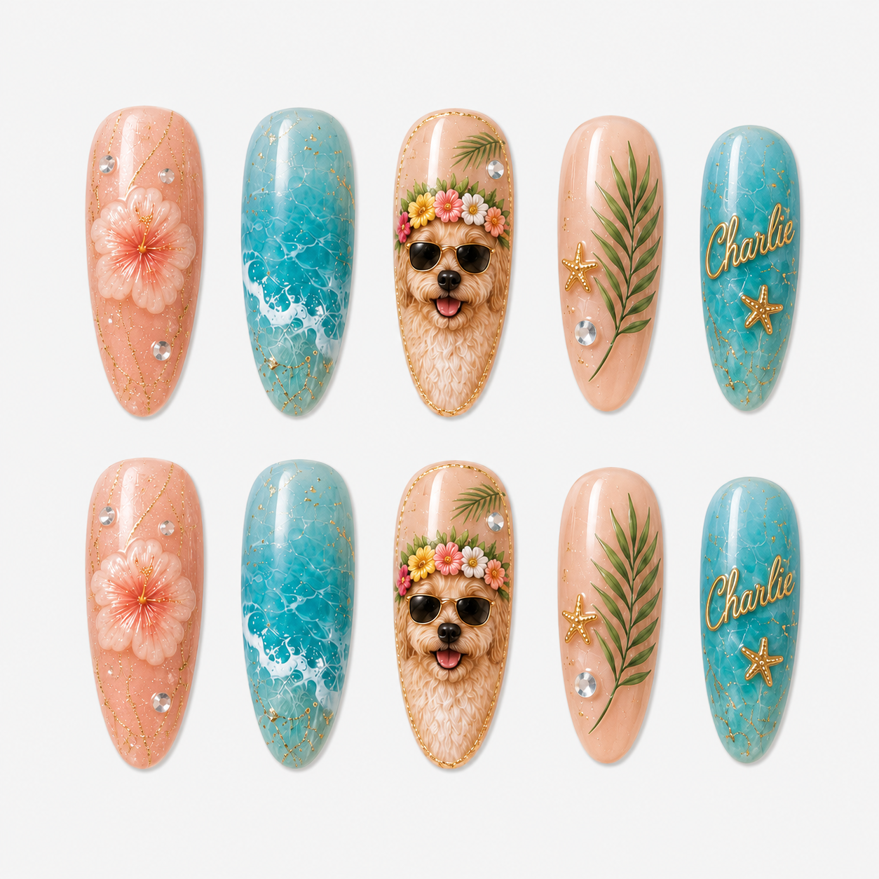 Hawaiian Pet - Personalized Press-On Nails