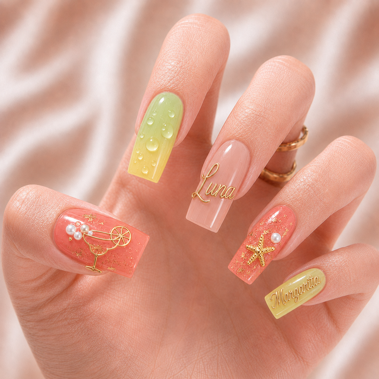Beach Cocktail - Personalized Press-On Nails
