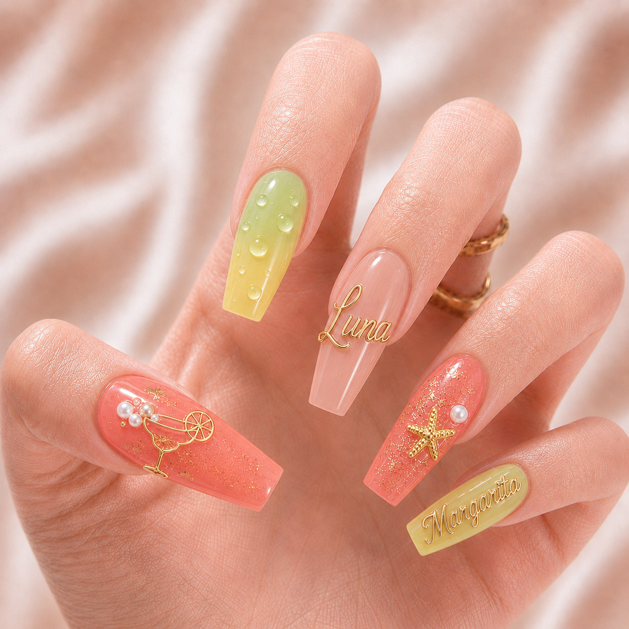 Beach Cocktail - Personalized Press-On Nails