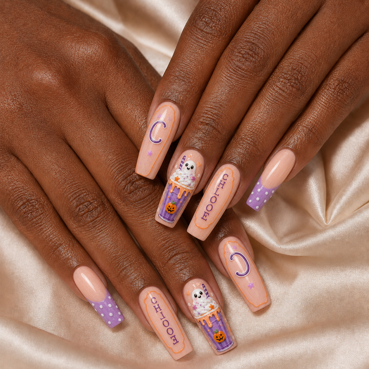 Ghost Milkshake - Personalized Press-On Nails