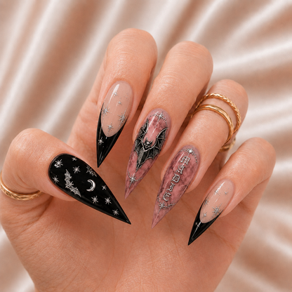Midnight Bat – Personalized Press-On Nails