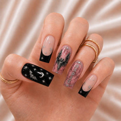 Midnight Bat – Personalized Press-On Nails