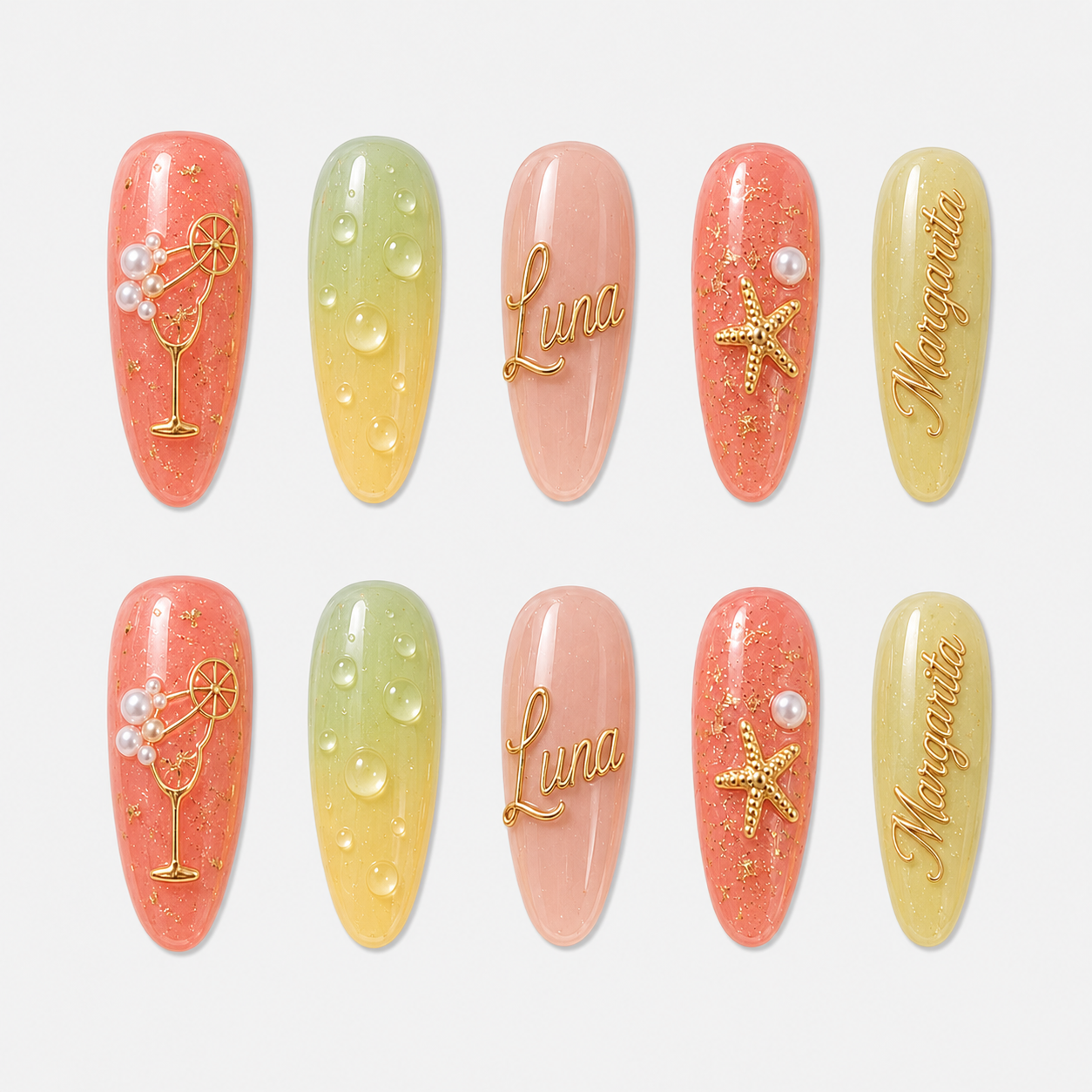 Beach Cocktail - Personalized Press-On Nails